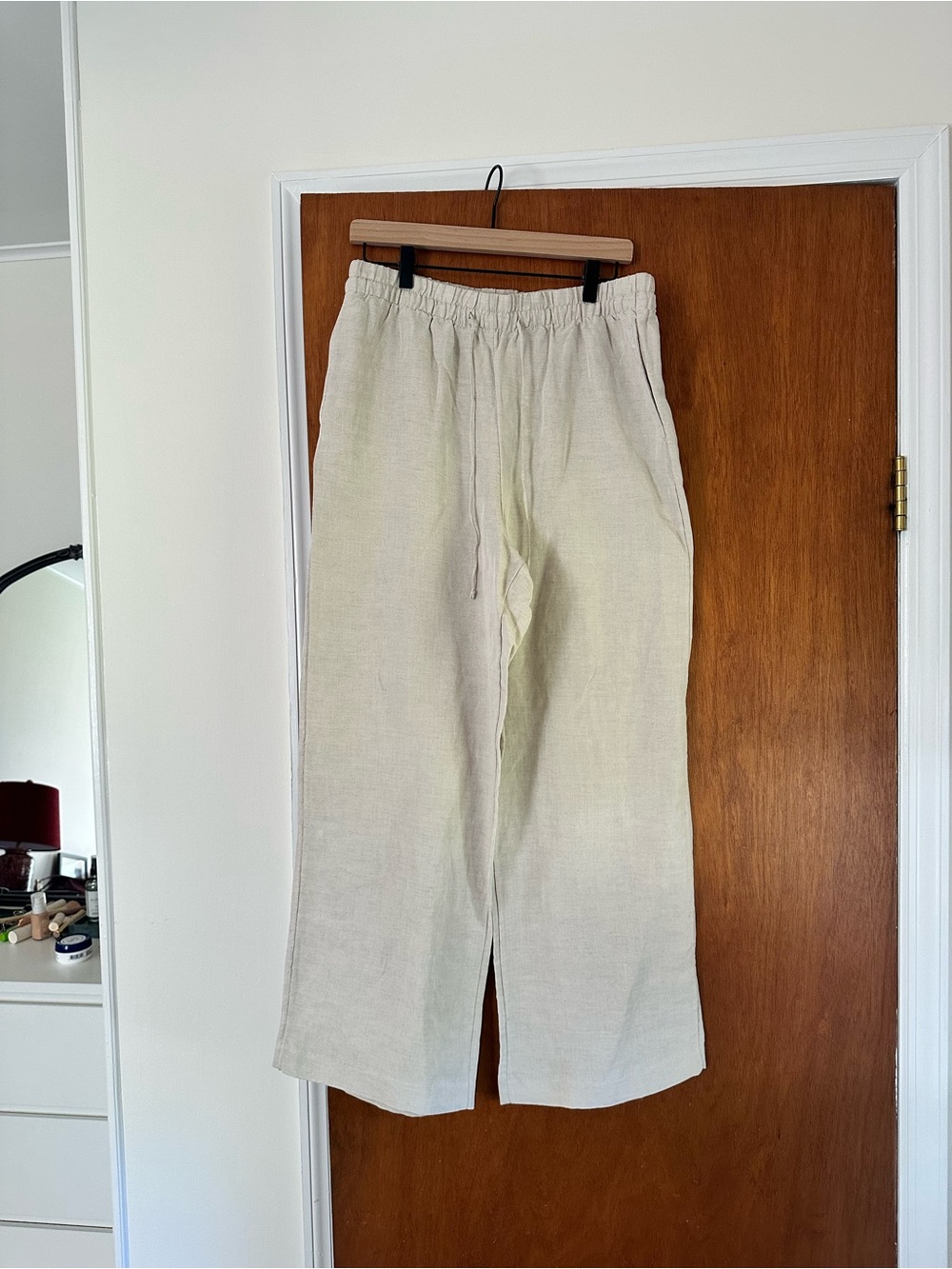 NWT - H&M Drawstring Linen Blend Pants in Beige